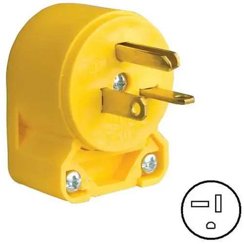 Electrical Plug, 2 -Pole, 20 A, 250 V, NEMA: NEMA 6-20, Yellow Electrical Plug, 2 -Pole, 20 A, 250 V, NEMA: NEMA 6-20, Yellow