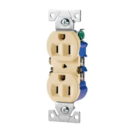 Duplex Receptacle, 2 -Pole, 15 A, 125 V, Push-in, Side Wiring, NEMA: 5-15R, Ivory - pack of 10 Duplex Receptacle, 2 -Pole, 15 A, 125 V, Push-in, Side Wiring, NEMA: 5-15R, Ivory - pack of 10