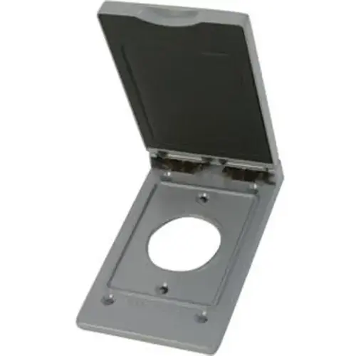 Outlet Box Cover 1-Gang Single-Hole Vertical - Gray Outlet Box Cover 1-Gang Single-Hole Vertical - Gray