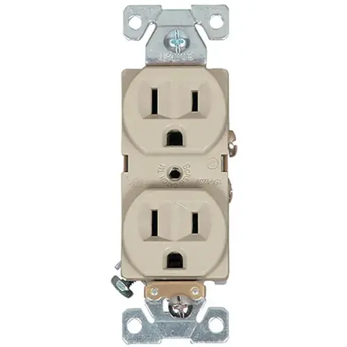 Receptacle Duplex 15-Amp Grounding (NEMA 5-15R) Side Wired - Ivory Receptacle Duplex 15-Amp Grounding (NEMA 5-15R) Side Wired - Ivory