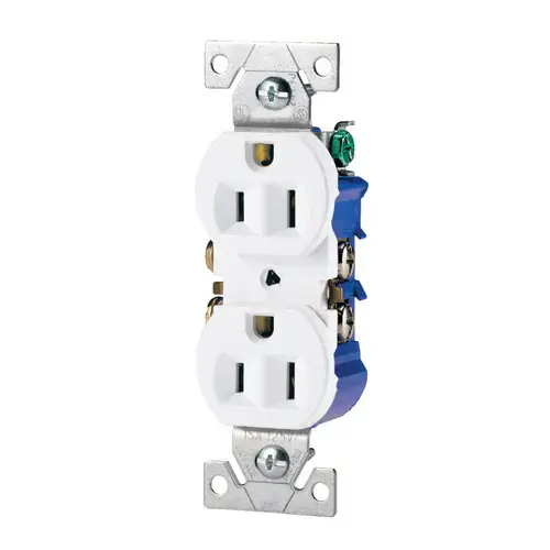 Duplex Receptacle, 2 -Pole, 15 A, 125 V, Push-in, Side Wiring, NEMA: 5-15R, White - pack of 10 Duplex Receptacle, 2 -Pole, 15 A, 125 V, Push-in, Side Wiring, NEMA: 5-15R, White - pack of 10