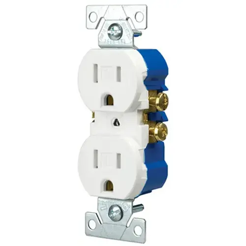 Duplex Receptacle, 2 -Pole, 15 A, 125 V, Push, Side Wiring, NEMA: 5-15R, White Duplex Receptacle, 2 -Pole, 15 A, 125 V, Push, Side Wiring, NEMA: 5-15R, White