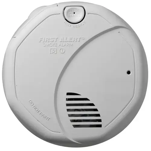 1039828 Fire and Smoke Detector, AA Alkaline Battery, Photo, Ion Sensor, 85 dB, Alarm: Smoke White