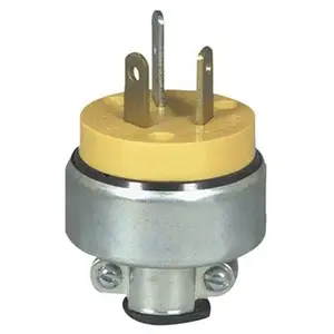 Eaton 2836-BOX Plug Commercial Armored Straight Blade 10-20P 14-10 AWG 3 Pole 3 Wire Yellow
