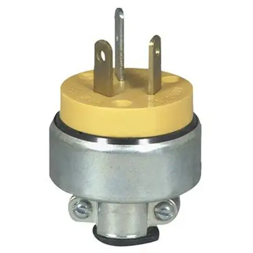 Plug Commercial Armored Straight Blade 10-20P 14-10 AWG 3 Pole 3 Wire Yellow