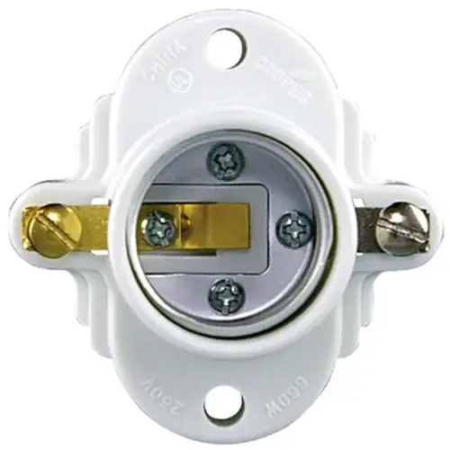 Cleat Socket Lamp Holder 3-Way - White