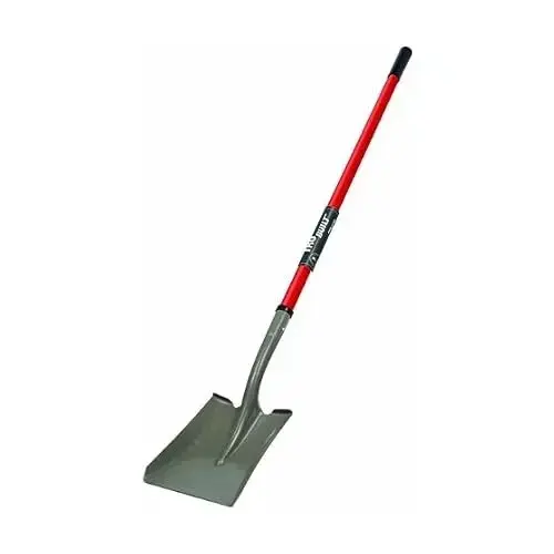 Shovel 58" Steel Square Fiberglass Handle Black/Red Shovel 58" Steel Square Fiberglass Handle Black/Red