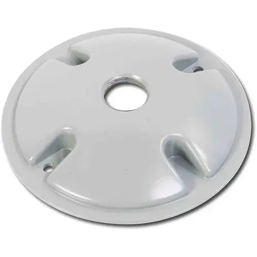 Round Cover with One 1/2" Hole - White Round Cover with One 1/2" Hole - White