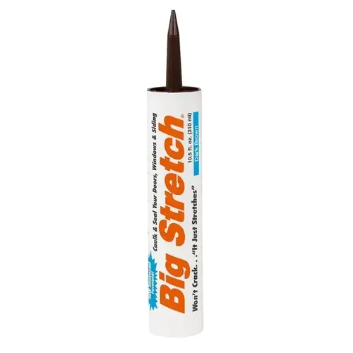 Acrylic Caulk, Dark Brown, -30 to 250 deg F, 10.5 oz Cartridge