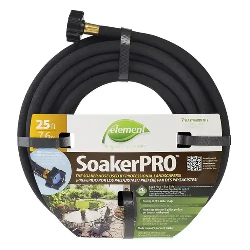 ELSP38025 Soaker Hose, 25 ft L, Rubber, Black ELSP38025 Soaker Hose, 25 ft L, Rubber, Black