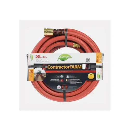 Element ContractorFARM ELCF34050 Water Hose with Brass Coupling, 50 ft L