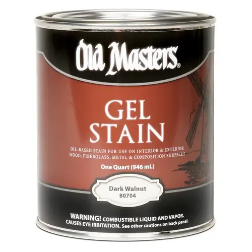 Gel Stain, Dark Walnut, Liquid, 1 qt, Can