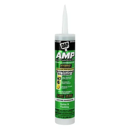 AMP Gutter and Flashing Sealant, Clear, Paste, 9 oz AMP Gutter and Flashing Sealant, Clear, Paste, 9 oz