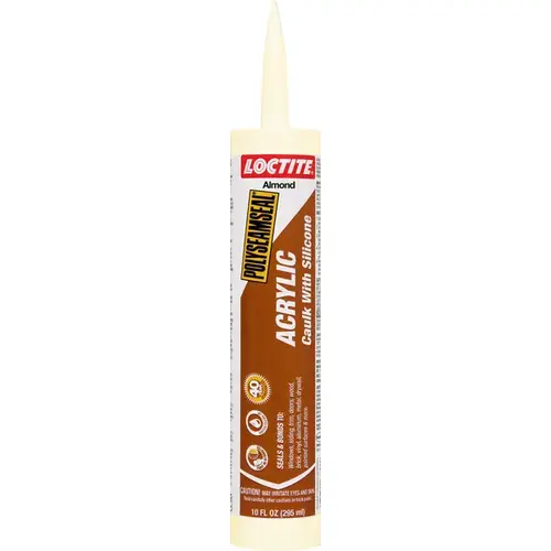 POLYSEAMSEAL Acrylic Caulk, Almond, -5 to 170 deg F, 10 oz Cartridge - pack of 12 POLYSEAMSEAL Acrylic Caulk, Almond, -5 to 170 deg F, 10 oz Cartridge - pack of 12