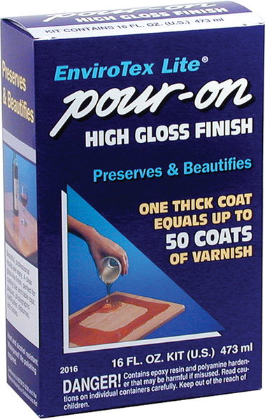 EnviroTex Lite 13145 2016 16 Oz. High Gloss Envirotex Lite Polymer Coating Two Part Kit Clear