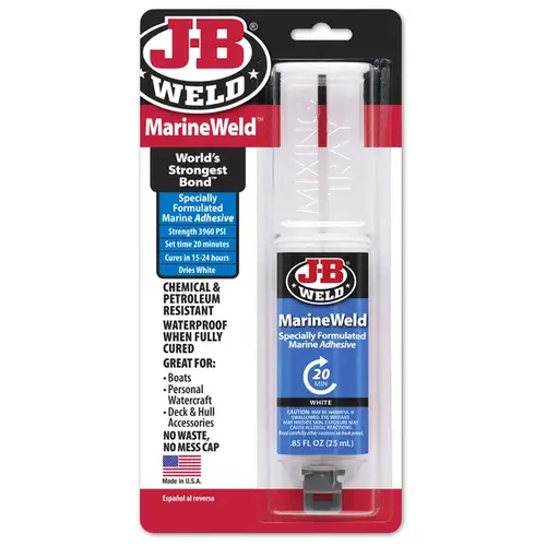 MarineWeld Epoxy, White, Liquid, 25 mL Syringe