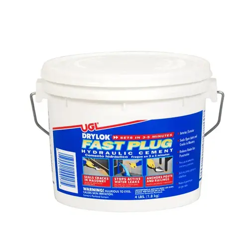 Fast Plug Series Hydraulic Cement, Gray, Powder, 4 lb Fast Plug Series Hydraulic Cement, Gray, Powder, 4 lb