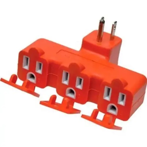 Tap 3-Outlet Grounding Heavy Duty (NEMA 5-15) - Orange Tap 3-Outlet Grounding Heavy Duty (NEMA 5-15) - Orange