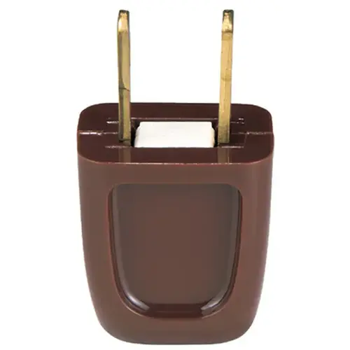 Electrical Plug, 2 -Pole, 10 A, 125 V, NEMA: NEMA 1-15, Brown