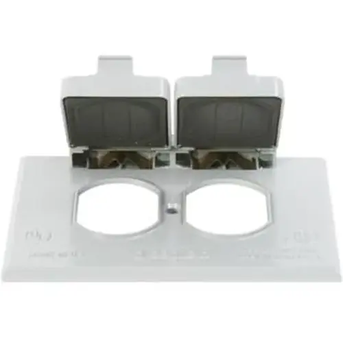 Outlet Box Cover 1-Gang Duplex Horizontal - White Outlet Box Cover 1-Gang Duplex Horizontal - White