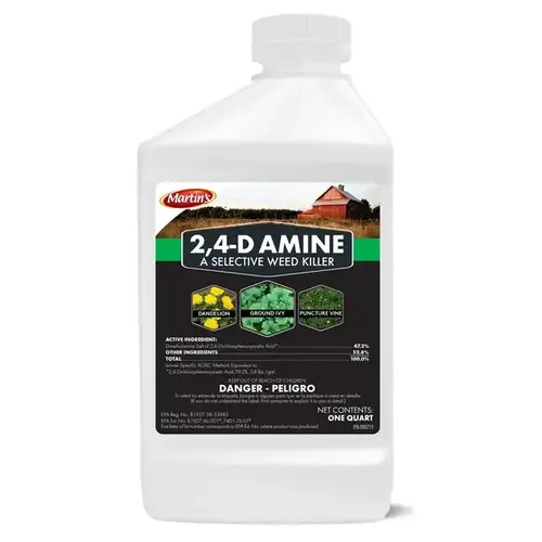 2, 4-D Amine Herbicide 47.2% - 1 Quart Clear Pale - pack of 6 2, 4-D Amine Herbicide 47.2% - 1 Quart Clear Pale - pack of 6