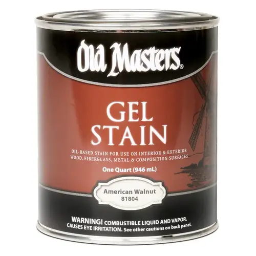 Gel Stain, American Walnut, Liquid, 1 qt, Can Gel Stain, American Walnut, Liquid, 1 qt, Can