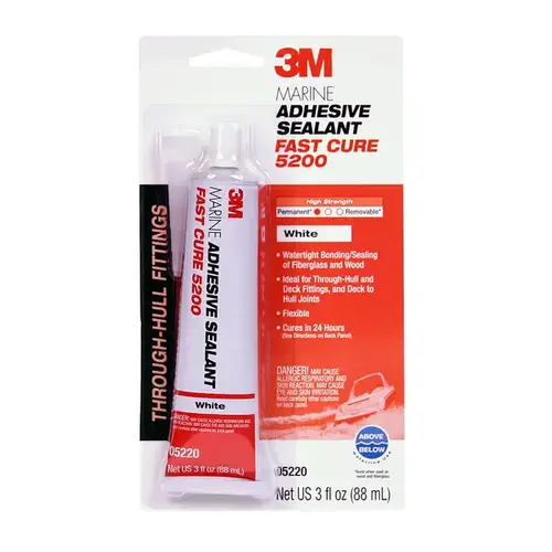 05220 Marine Adhesive Sealant, Medium Paste, Slight, White, 3 oz Tube 05220 Marine Adhesive Sealant, Medium Paste, Slight, White, 3 oz Tube
