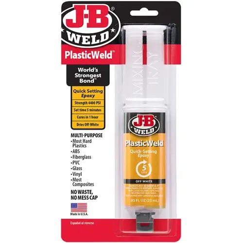 Cold Weld Compounds, 25 mL PlasticWeld Syringe Skin Packed, Clear - pack of 24 Cold Weld Compounds, 25 mL PlasticWeld Syringe Skin Packed, Clear - pack of 24