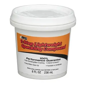 White Lightning WL60512 Fix'n Finish 1-Step Lightweight Spackling Compound 1/2 Pint White