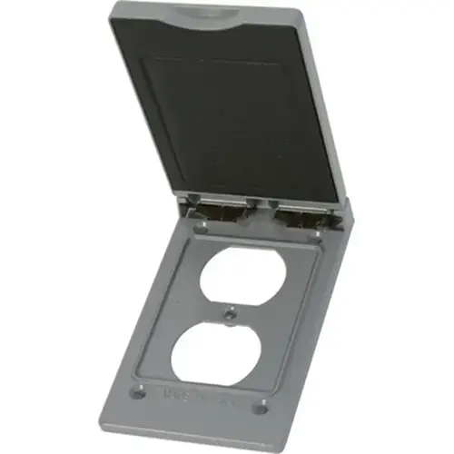 Outlet Box Cover 1-Gang Duplex Vertical - Gray Outlet Box Cover 1-Gang Duplex Vertical - Gray