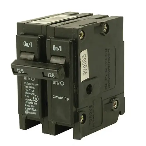Circuit Breaker, Mini, Type BR, 125 A, 2 -Pole, 120/240 V, Plug Mounting Circuit Breaker, Mini, Type BR, 125 A, 2 -Pole, 120/240 V, Plug Mounting