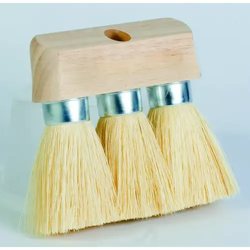 Roof Brush 3-Knot Tampico Bristles 3.5" with Wood Block Head Brown Roof Brush 3-Knot Tampico Bristles 3.5" with Wood Block Head Brown