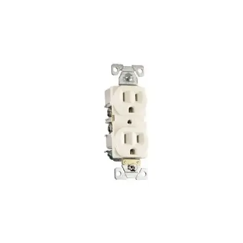 -SP Duplex Receptacle, 2 -Pole, 15 A, 125 V, Back, Side Wiring, NEMA: 5-15R, Ivory - pack of 10 -SP Duplex Receptacle, 2 -Pole, 15 A, 125 V, Back, Side Wiring, NEMA: 5-15R, Ivory - pack of 10
