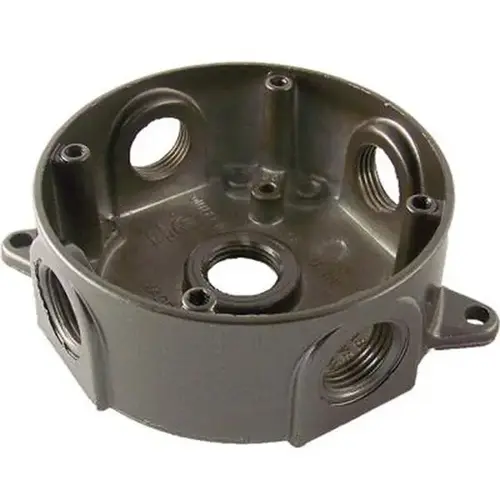 Electrical Outlet Box Round 4" 5-Hole - Bronze Electrical Outlet Box Round 4" 5-Hole - Bronze