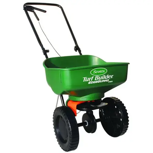 Turf Builder Mini Broadcast Spreader, 5000 sq-ft Coverage Area, 60 in W Spread, 23 lb Capacity Green Turf Builder Mini Broadcast Spreader, 5000 sq-ft Coverage Area, 60 in W Spread, 23 lb Capacity Green