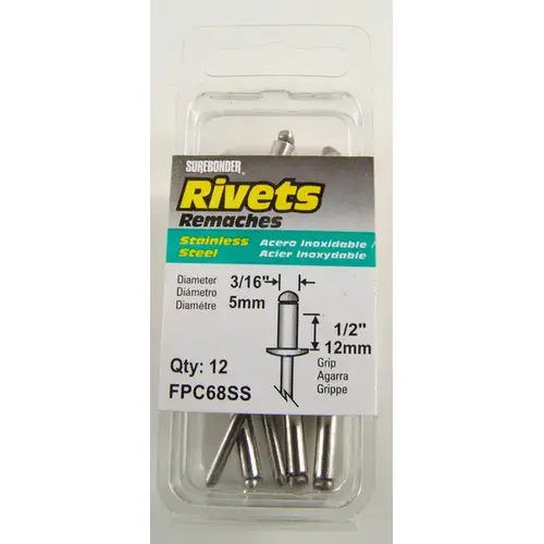 Long Stainless-Steel Rivets - pack of 60 Long Stainless-Steel Rivets - pack of 60