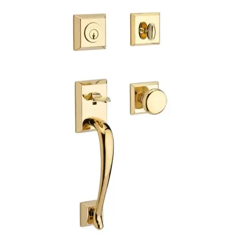 Single Cylinder Napa Handleset Round Knob and Traditional Square Rose with 6AL Latch, Dual Strike, and SmartKey Lifetime Brass Finish Single Cylinder Napa Handleset Round Knob and Traditional Square Rose with 6AL Latch, Dual Strike, and SmartKey Lifetime Brass Finish