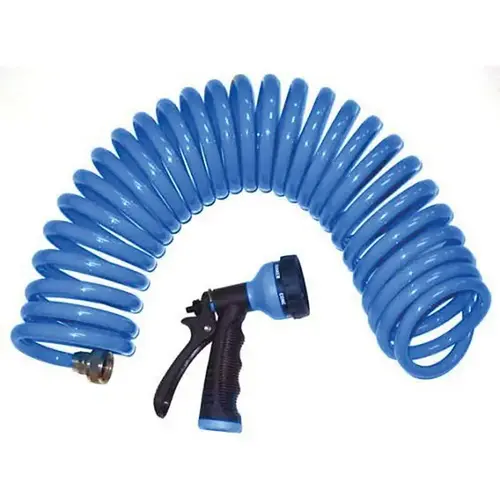 Coil Garden Hose 3/8" D X 50 ft. L Expandable Blue Blue Coil Garden Hose 3/8" D X 50 ft. L Expandable Blue Blue
