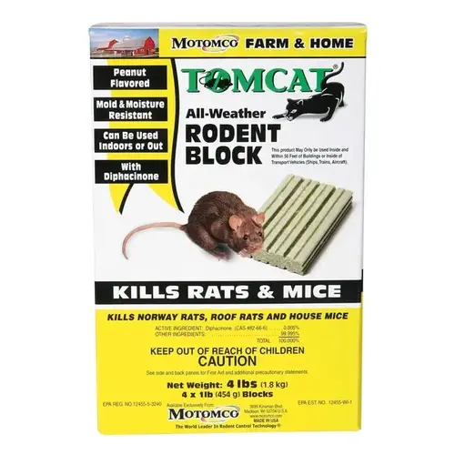 Rodent Bait, 1-Lb. Block - pack of 4