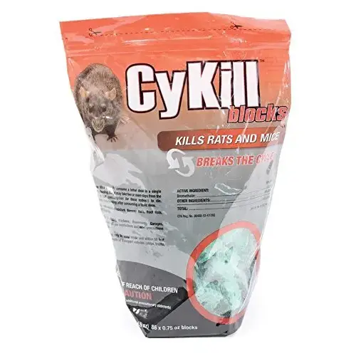 CyKill Rat and Mouse Poison Block, Solid, 4 lb Pouch Green CyKill Rat and Mouse Poison Block, Solid, 4 lb Pouch Green