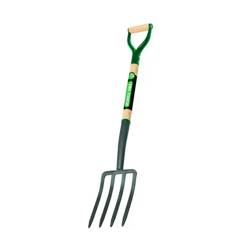 Fork 4 Tine Steel Spading 30" Wood Handle Green Fork 4 Tine Steel Spading 30" Wood Handle Green