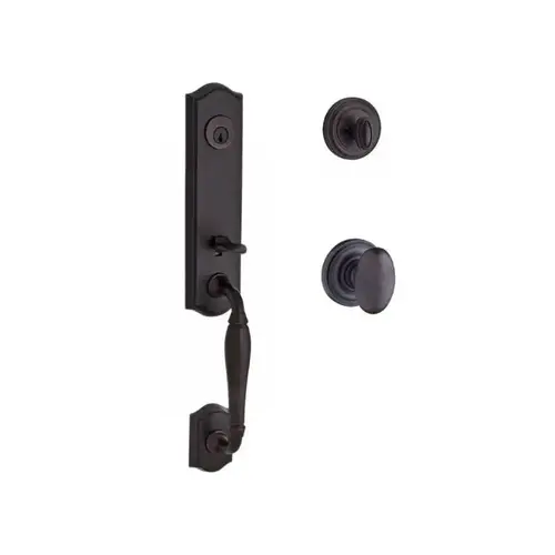 Single Cylinder New Hampshire Handleset Ellipse Knob and Traditional Round Rose with 6AL Latch and Dual Strike for Thick Door Venetian Bronze Finish Single Cylinder New Hampshire Handleset Ellipse Knob and Traditional Round Rose with 6AL Latch and Dual Strike for Thick Door Venetian Bronze Finish