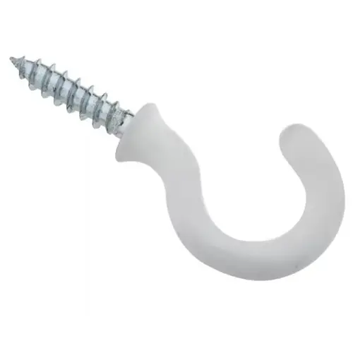 National Hardware 3/4" Cup Hook, White - Holds up to 10 lbs.