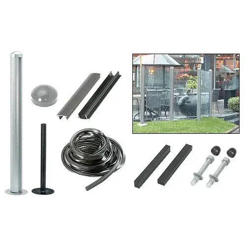 Satin Anodized 61" Windscreen Post Kit With Stanchion Satin Anodized 61" Windscreen Post Kit With Stanchion