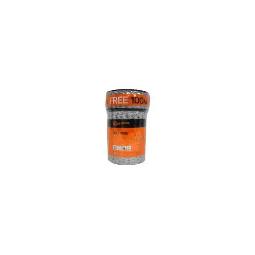 Electric Fence Wire, 2 kV, Stainless Steel Conductor, Polyethylene Insulation, Gray/White Electric Fence Wire, 2 kV, Stainless Steel Conductor, Polyethylene Insulation, Gray/White