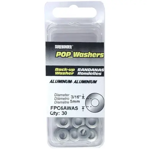 Back-Up Plate for 3/16-In. Diameter Rivet, Aluminum - pack of 30 Back-Up Plate for 3/16-In. Diameter Rivet, Aluminum - pack of 30