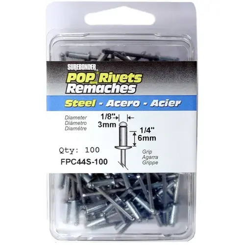 Surebonder Steel POP Rivets 1/8" pack of 100 Surebonder Steel POP Rivets 1/8" pack of 100