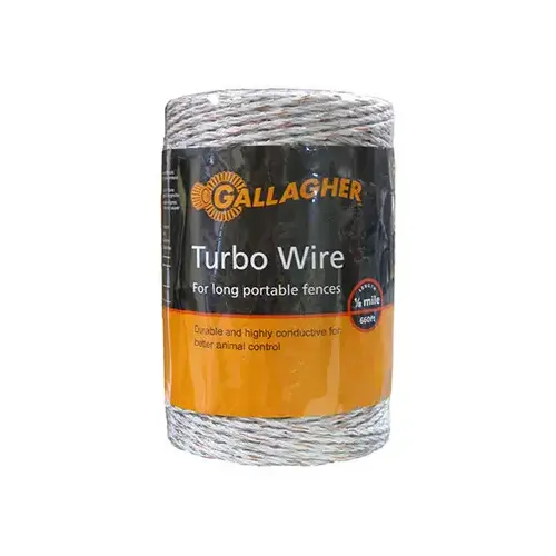 Electric Fence Turbo Wire, Ultra White, 1/16-In. x 656-Ft. Electric Fence Turbo Wire, Ultra White, 1/16-In. x 656-Ft.