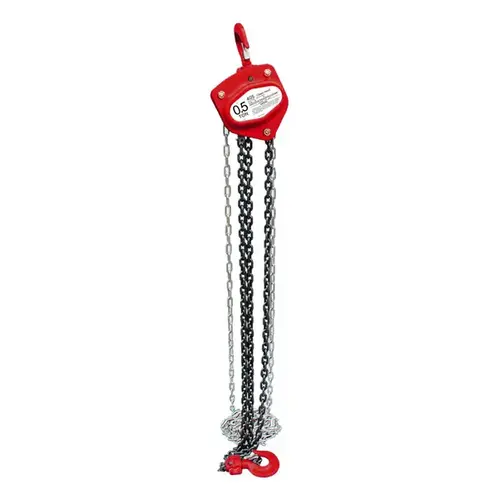 400 Series Chain Block, 0.5 ton Capacity, 10 ft H Lifting, 10-13/16 in Between Hooks