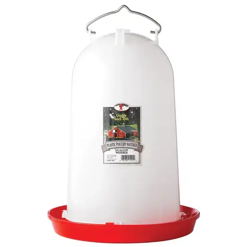 Poultry Waterer, 3 gal Capacity, Polyethylene, Red - pack of 6 Poultry Waterer, 3 gal Capacity, Polyethylene, Red - pack of 6